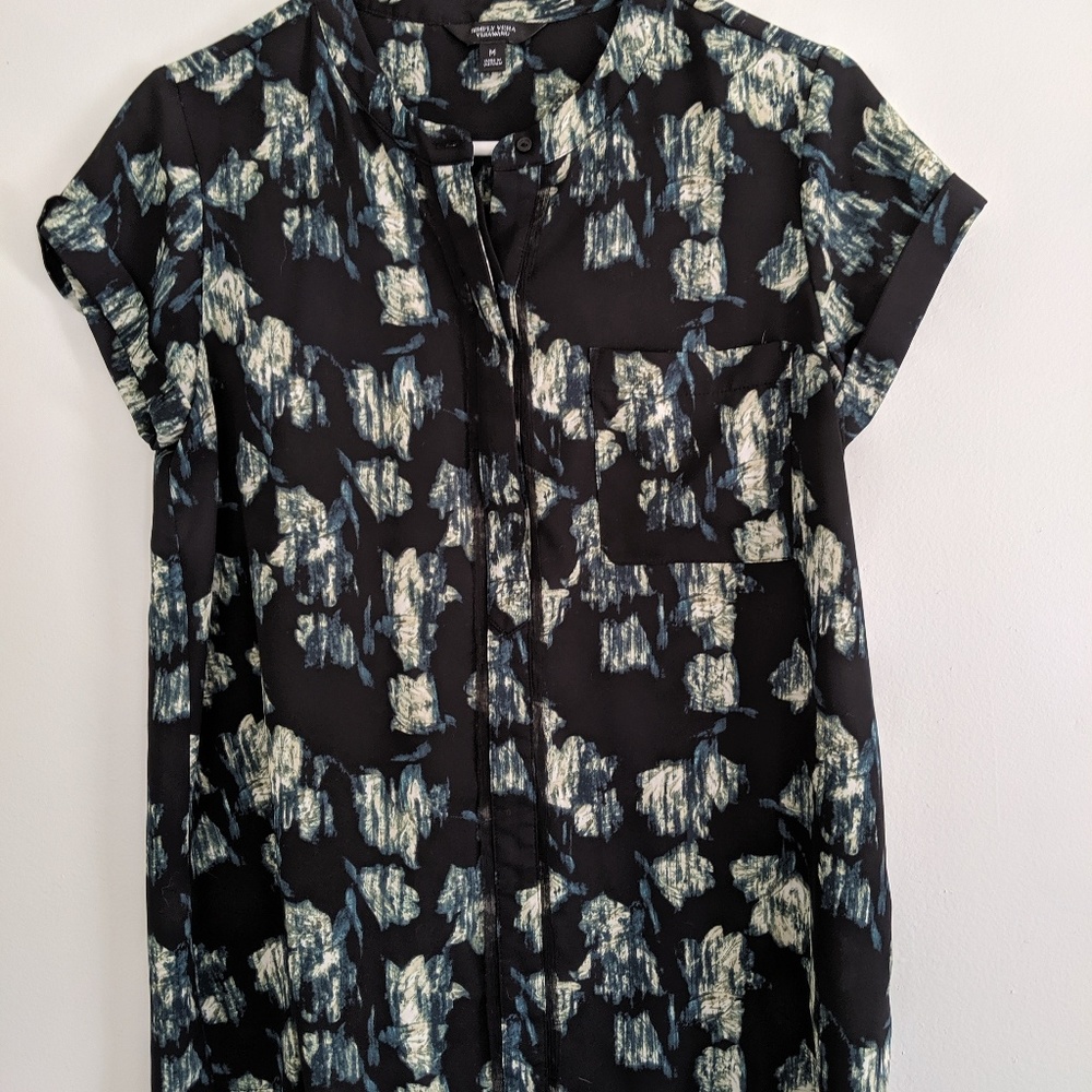 Black shirt with a floral design